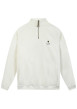 Thumbnail Sweat blanc en maille sherpa pourvu d'un col camionneur zippé à coupe droite