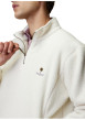 Thumbnail Sweat blanc en maille sherpa pourvu d'un col camionneur zippé à coupe droite - Image 4