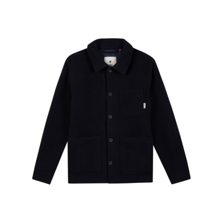 Blouson bleu marine en feutrine muni d'une...