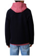 Thumbnail Blouson bleu marine en feutrine muni d'une coupe droite et d'un col à revers - Image 2