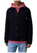 Thumbnail Blouson bleu marine en feutrine muni d'une coupe droite et d'un col à revers - Image 3