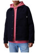 Thumbnail Blouson bleu marine en feutrine muni d'une coupe droite et d'un col à revers - Image 4