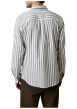 Thumbnail Chemise en coton blanc et gris ornée de rayures verticales à coupe droite - Image 2