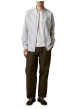 Thumbnail Chemise en coton blanc et gris ornée de rayures verticales à coupe droite - Image 5
