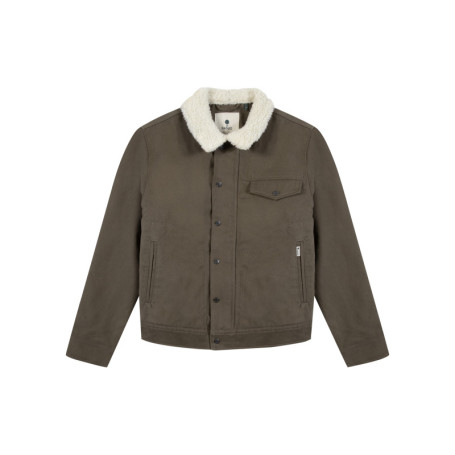 Blouson en coton kaki pourvu d'une coupe droite...