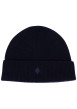 Thumbnail Bonnet en laine mélangée bleu marine orné du logo brodé sur le revers