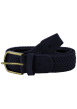 Thumbnail Ceinture tressée élastique bleu marine à empiècements synthétique suédés