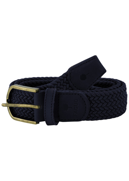 Ceinture tressée élastique bleu marine à...