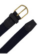 Thumbnail Ceinture tressée élastique bleu marine à empiècements synthétique suédés - Image 2
