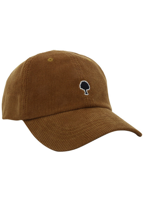 Casquette en coton recyclé côtelé camel agrémentée du logo brodé