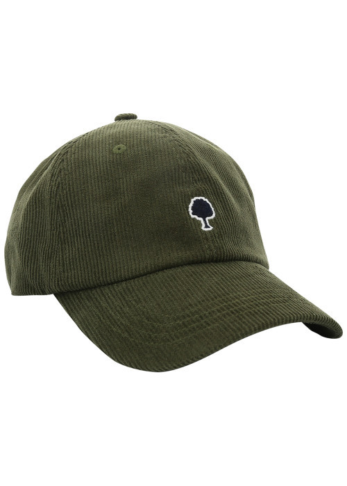 Casquette en coton recyclé côtelé kaki agrémentée du logo brodé