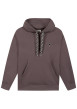 Thumbnail Sweat prune avec un col à capuche agrémenté de cordons multicolores
