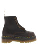 Thumbnail Bottines Sinclair en cuir brunes à talon plateau pourvues d'une fermeture zippée