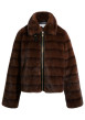 Thumbnail Blouson marron pourvu d'une coupe droite et d'un col à revers