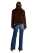 Thumbnail Blouson marron pourvu d'une coupe droite et d'un col à revers - Image 4