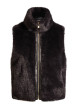 Thumbnail Blouson noir sans manche à coupe droite pourvu d'un col montant