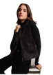 Thumbnail Blouson noir sans manche à coupe droite pourvu d'un col montant - Image 3