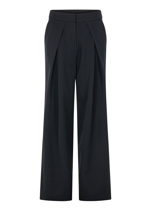 Pantalon chino marine à coupe ample pourvu d'un...
