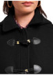 Thumbnail Manteau noir à coupe droite pourvu d'un col à capuche et de manches longues - Image 5