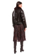 Thumbnail Blouson marron à coupe droite pourvu d'un col à revers et de manches longues - Image 4