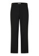 Thumbnail Pantalon chino noir pourvu d'une coupe droite et de plis à l'avant