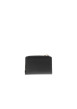 Thumbnail Porte-cartes noir uni muni d'une fermeture à zip et d'un revêtement en grain - Image 2