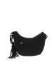 Thumbnail Sac à bandoulière noir incurvé pourvu d'une anse réglable à boucle argentée - Image 3
