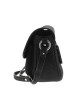 Thumbnail Sac à bandoulière noir en simili-cuir grainé souple avec rabat à logo - Image 2