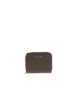 Thumbnail Portefeuille marron en imitation cuir grainé avec le logo embossé argenté