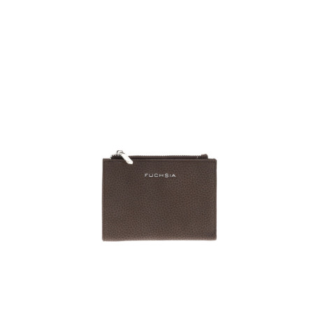 Portefeuille marron en simili-cuir souple avec...