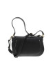 Thumbnail Sac à bandoulière noir en simili-cuir grainé et fermeture à rabat