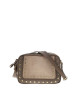 Thumbnail Sac à bandoulière taupe bi-matière orné de rivets décoratifs