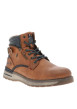 Thumbnail Bottines cognac à talon plat avec un zip et des lacets ronds - Image 2