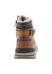 Thumbnail Bottines cognac à talon plat avec un zip et des lacets ronds - Image 4