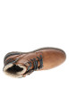 Thumbnail Bottines cognac à talon plat avec un zip et des lacets ronds - Image 5