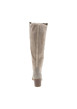 Thumbnail Bottes en cuir nubuck taupe à talon décroché moyen munies d'un zip latéral - Image 4