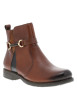 Thumbnail Boots en cuir cognac à talon décroché bas dotées d'un zip latéral - Image 2