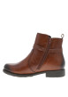 Thumbnail Boots en cuir cognac à talon décroché bas dotées d'un zip latéral - Image 3