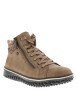 Thumbnail Bottines brunes à talon plat munies de lacets et d'un zip latéral - Image 2