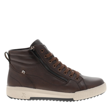 Bottines en cuir grainé chocolat munies de...