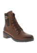 Thumbnail Bottines marron à talon décroché moyen munies de lacets et d'un zip latéral - Image 2