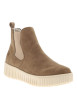 Thumbnail Boots brunes à talon compensé cranté pourvues d'un zip latéral - Image 2