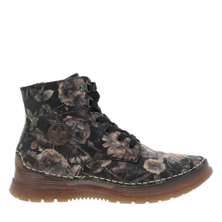Bottines à revêtement fleuri multicolore dotées...