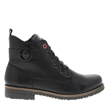 Bottines noires à talon décroché bas munies de...