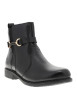 Thumbnail Boots en cuir noir à talon décroché bas dotées d'un zip latéral - Image 2