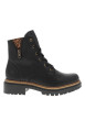 Thumbnail Bottines noires à talon décroché bas ornées d'un empiècement léopard