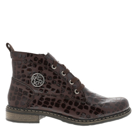 Bottines marron à talon décroché bas pourvues...
