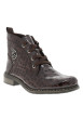 Thumbnail Bottines marron à talon décroché bas pourvues de lacets et d'un zip latéral - Image 2