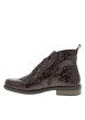 Thumbnail Bottines marron à talon décroché bas pourvues de lacets et d'un zip latéral - Image 3