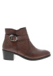 Thumbnail Boots marron à talon décroché haut ornées d'une boucle décorative sur la tige